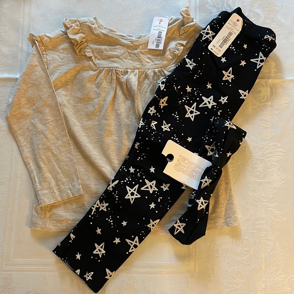 Brand new Gymboree outfit. Long sleeve shirt, star legging and headband